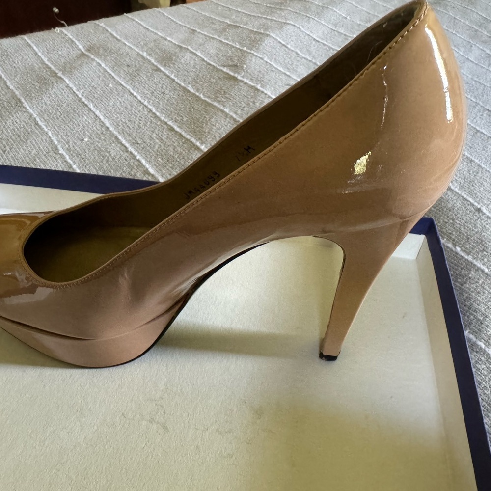 Patent Nude Stuart Weitzman Adobe Aniline Heels - image 5